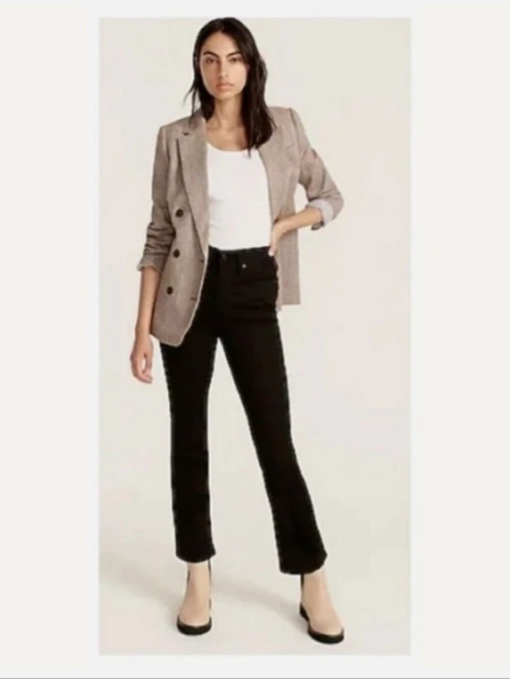 J.Crew 9" Billie Demi-Boot Crop Jeans in Black - Size 28